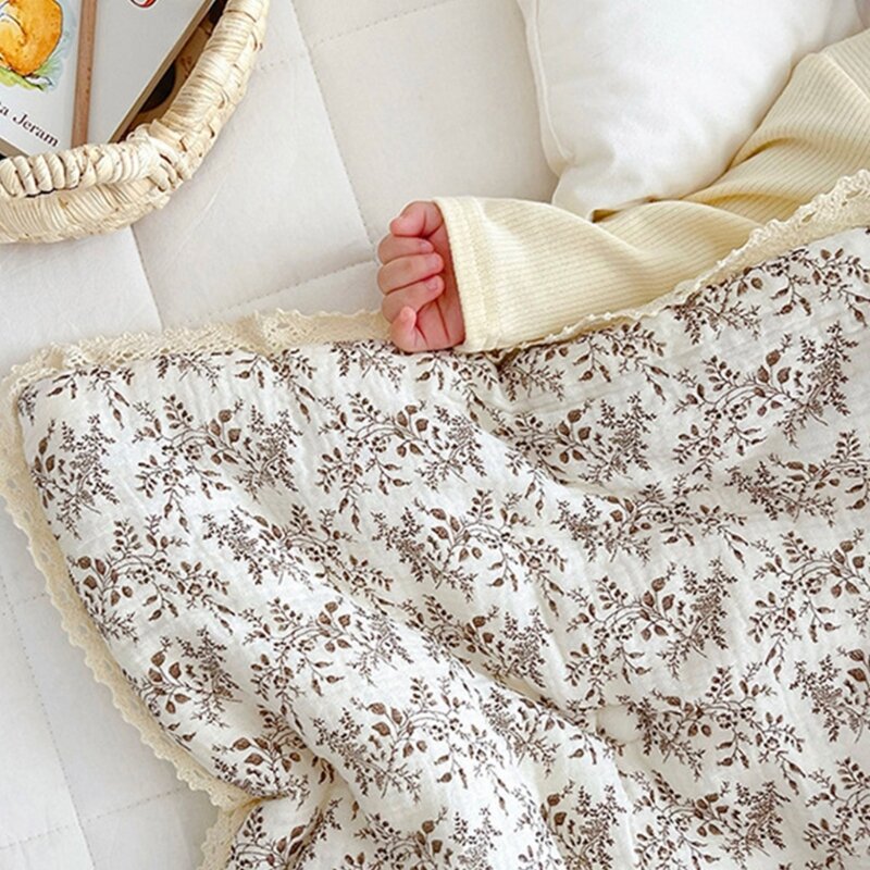 หนาผ้ากอซทารกผ้าห่มฤดูใบไม้ร่วงฤดูหนาวทารกแรกเกิดถั่วถั่วผ้าห่มอนุบาลขนาดเล็กผ้าห่มพันห่อผ้าห่ม