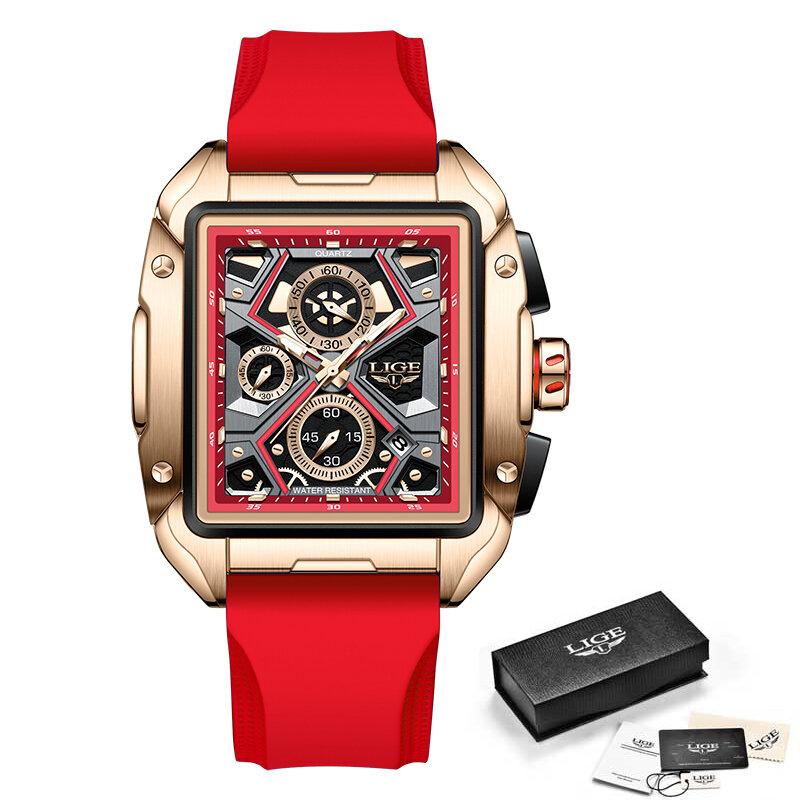 LIGE orologio da uomo Top Brand Original Sports Quartz orologi da uomo cronografo impermeabile in Silicone orologio da polso da uomo Relogio Masculino