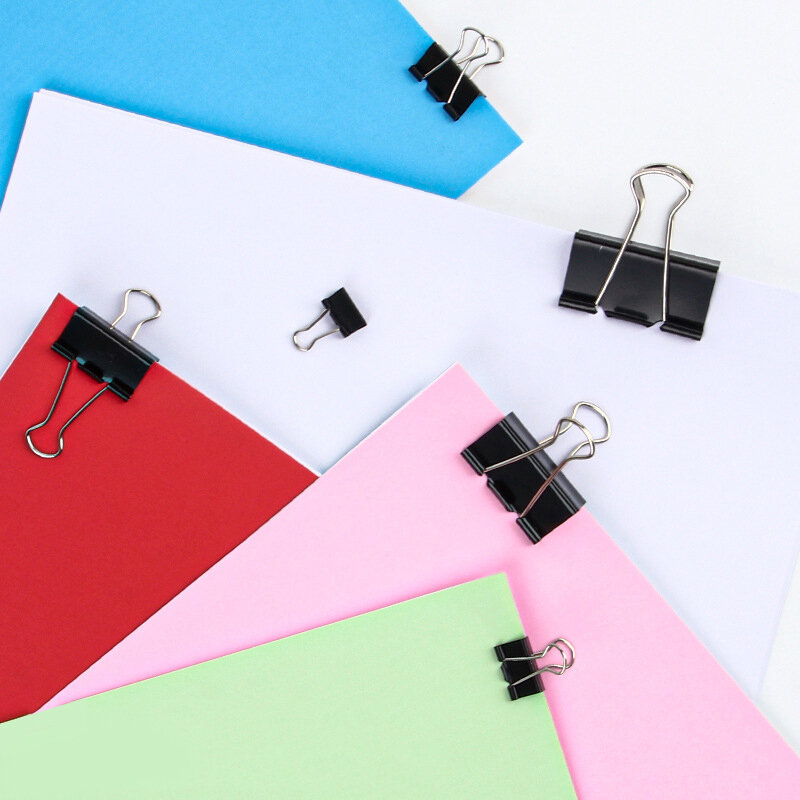Box Of Black Student Papers Long Tail Clip Metal Multifunctional Stationery Dovetail Clip Office File Folder Ticket Clip