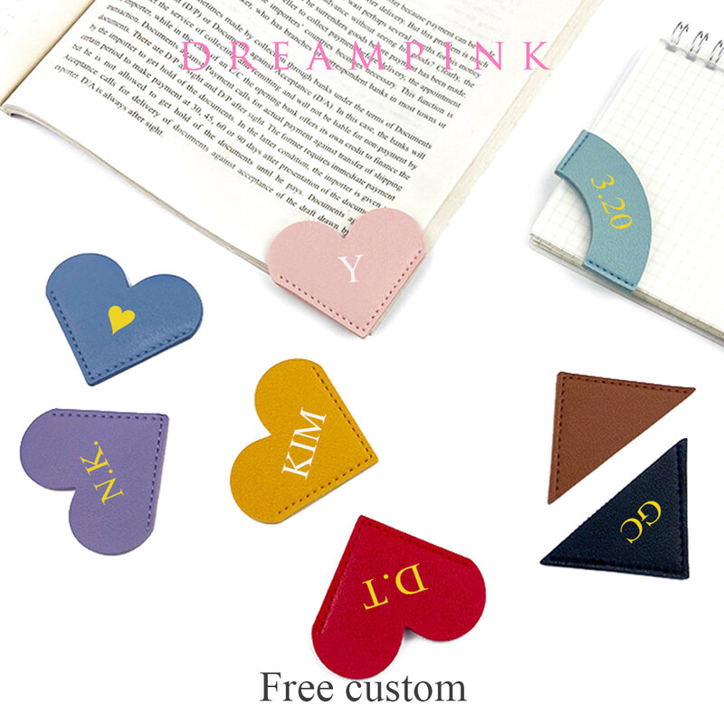 Custom Letters Corner Bookmark com Personalize Logo, Nome Book Page Marker, atividades da biblioteca, Read-in DIY Souvenir Gift for Students