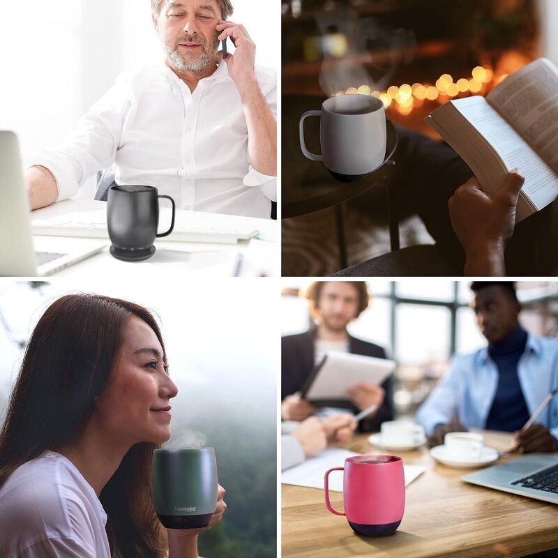 Temperature-Controlled, Self-Heating Coffee Mug (14 oz.) (Almond)