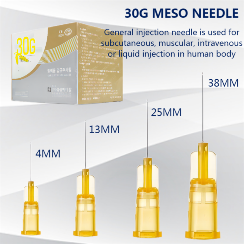 Горячая Распродажа безопасная индивидуальная упаковка 30 г 34 г 4 мм 13 мм 25 мм одноразовая игла для мезотерапии Nano Sharp Tip Body Face Skin