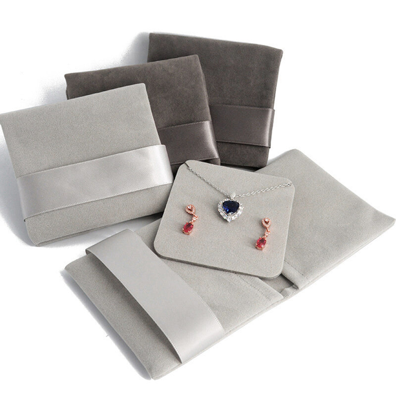 Новый бархатный мешок для хранения ювелирных изделий, плетеная тканевая флип-лента для сережек, ожерелий, квадратных гнезд, подарки, утолщенная упаковка, оптовая продажа