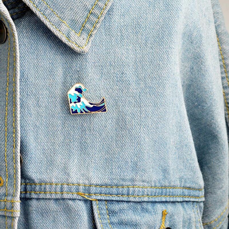 Jewelry Accessories Travel Commemorative Lapel Brooch Badge Pin Funny Brooches Brooches Pin Sea Wave Brooches Enamel Pin