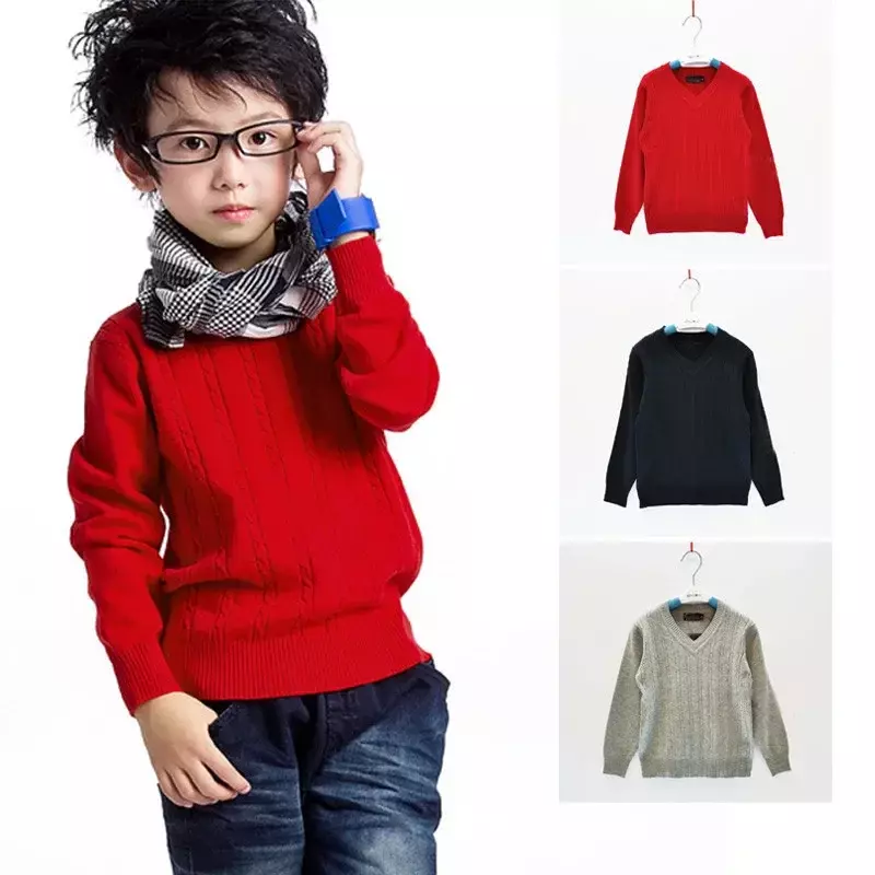 Sweater Polo Anak laki-laki dan perempuan, pakaian luar, Sweater lengan panjang sifon anak lelaki dan perempuan