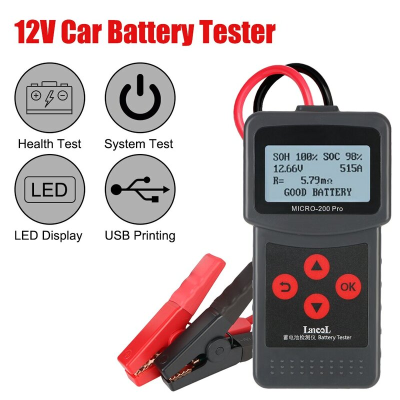 12V pin xe Tester micro200pro cho nhà Để Xe Hội thảo công cụ tự động cơ khí Dung lượng pin Tester phụ kiện xe hơi phổ