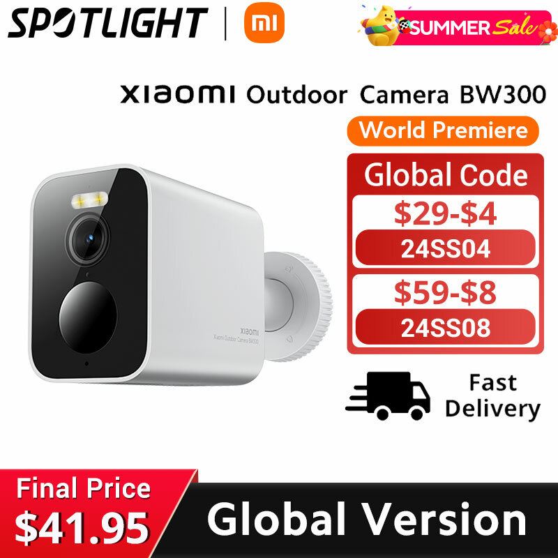 Global Version Xiaomi Outdoor Camera BW300 2K Resolution Smart full-colour Night Vision 4900mAh Battery Life