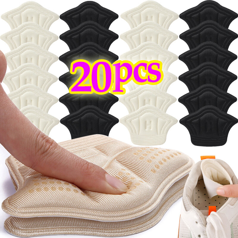 Parche de plantillas de esponja para zapatos deportivos, almohadillas para el talón, tamaño ajustable, almohadillas para pies, almohadillas para aliviar el dolor, pegatina protectora para el talón, 1/10 pares
