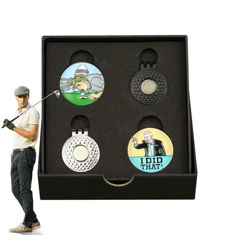 Golf Ball Marker Hat Clip Set, Acessórios De Treinamento De Golfe, Engraçado Magnético Golf Mark, Homens e Adolescentes