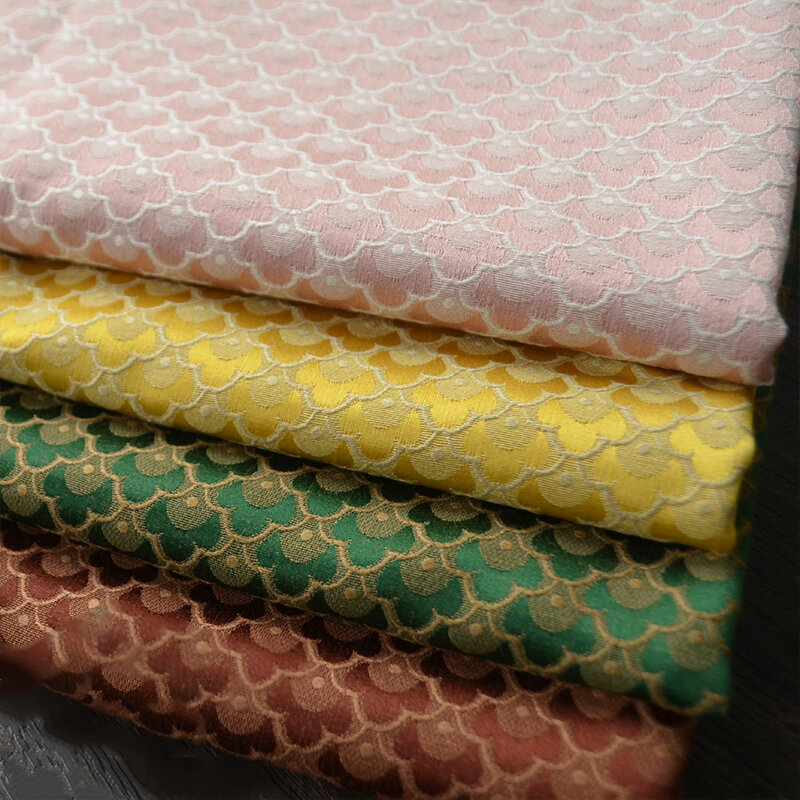 Plum kecil mekar 3D kain Jacquard timbul tekstur bordir gaya Cina tirai Cheongsam pakaian DIY bahan jahit