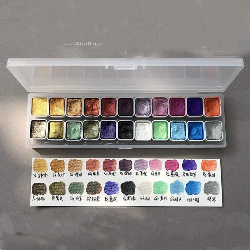 Dunhuang-pigmento de acuarela nacarado de Color Mineral, embalaje sólido, arcilla para colorear, arte de uñas, goteo de pegamento, pintura de Color