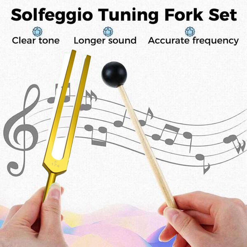 F 174 HZ Tuning Fork Set Tuning Fork For Healing Chakra,Sound Therapy,Keep Body,Mind And Spirit In Perfect Harmony 1 SET