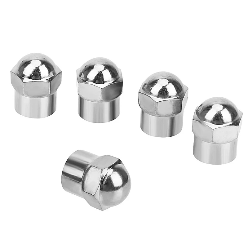 Car Tire Valve Caps  Round Head Chrome Plating Dust Proof Covers Cars Motorcycles Bike Tyre Styling Valve Cap Decoration