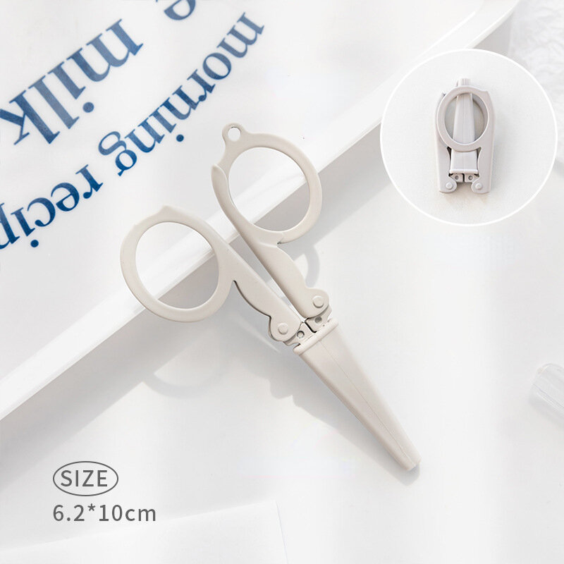 Mini ciseaux pliants pour documents Morandi, porte-clés portable, ciseaux de scrapbooking pour étudiants, mode simplicité, 1 pièce