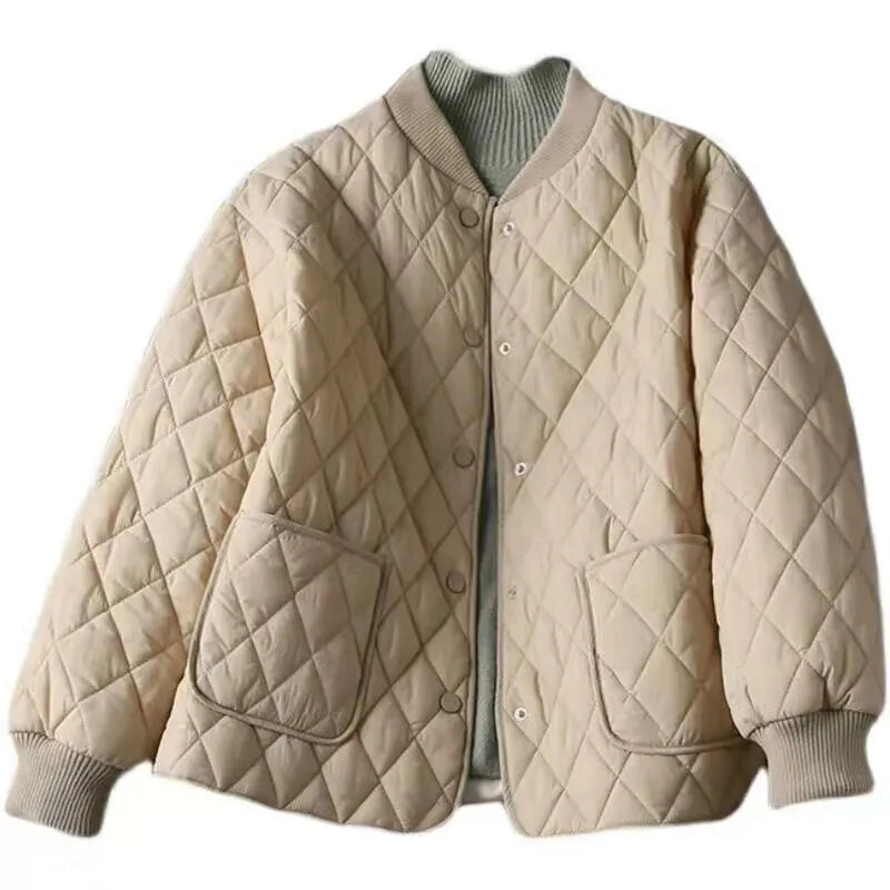 Осенне-зимняя короткая куртка для женщин, Повседневная Свободная Студенческая тонкая хлопковая куртка с длинным рукавом, женская теплая верхняя одежда, топы