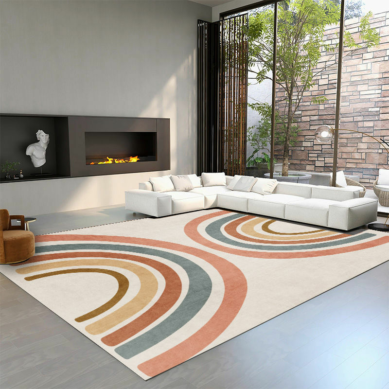 Felpudo suave de estilo nórdico para sala de estar, alfombra cubierta de área grande para dormitorio, porche, decoración textil para el hogar