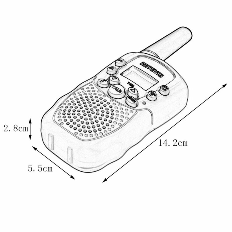 2 pçs Rt-388 walkie talkie 0.5w 22ch rádio em dois sentidos para crianças presente ao ar livre indoor simples usar fonte de alimentação da bateria