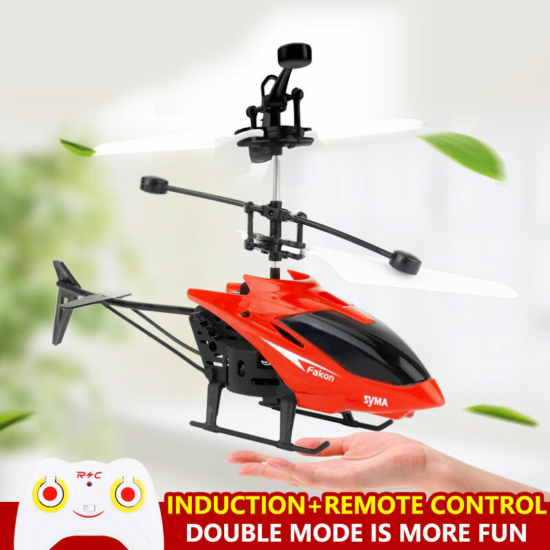 Mini avião de controle remoto para crianças, helicóptero sensoriamento gesto, aeronave leve piscando, brinquedo interativo para crianças