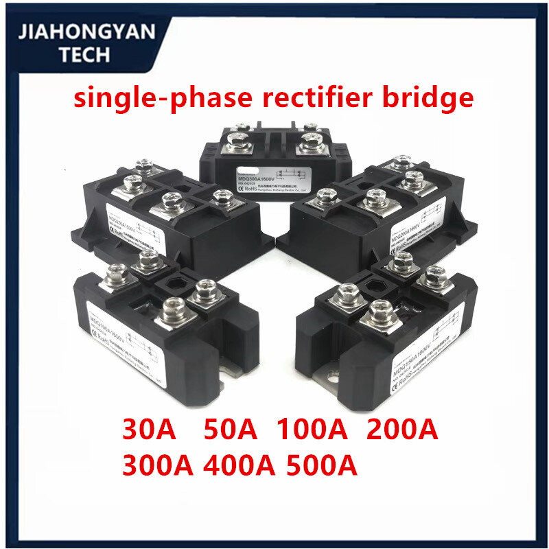 Puente Rectificador monofásico MDQ150A1600V 30A 40A 50A 75A 100A 200A 250A 300A 500A diodo 100A 300A-16 módulo disipador de calor DC 12VDC