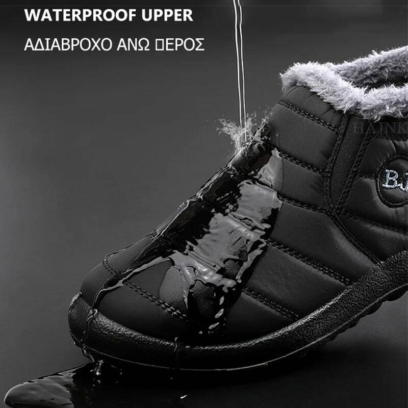 Męskie buty lekkie zimowe buty dla mężczyzn śniegowe buty wodoodporne zimowe obuwie Plus rozmiar 47 Slip On Unisex kostki zimowe buty