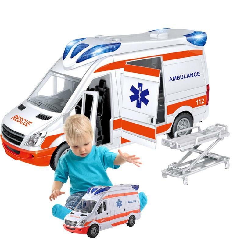 조명 및 소리가 있는 도시 구조 차량 장난감, 구급차 놀이 집 장난감 포함