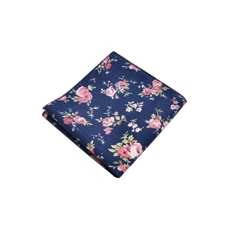 Ikepeibao novo masculino bolso quadrado azul lenços paisley floral algodão hankies 22*22cm frete grátis