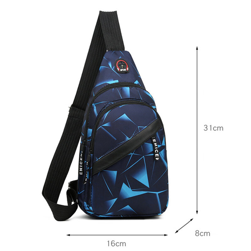 Men's Stylish Casual Chest Bag Lightweight Oxford Cloth Crossbody Bag for Traveling Camping Outdoor Activities