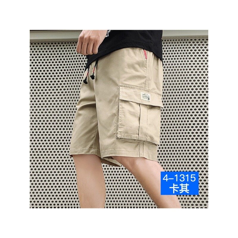 Summer Shorts Men's Loose Plus Size Overalls Sports Multi-pocket Summer Straight Five-point Pants Tide Brand Pants.