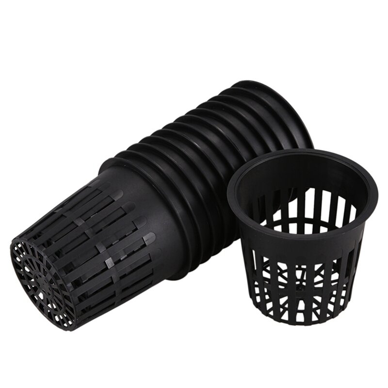 75 Pack 4 Inch Net Cups Slotted Mesh Wide Lip Filter Plant Net Pot Bucket Basket For Hydroponics CNIM Hot