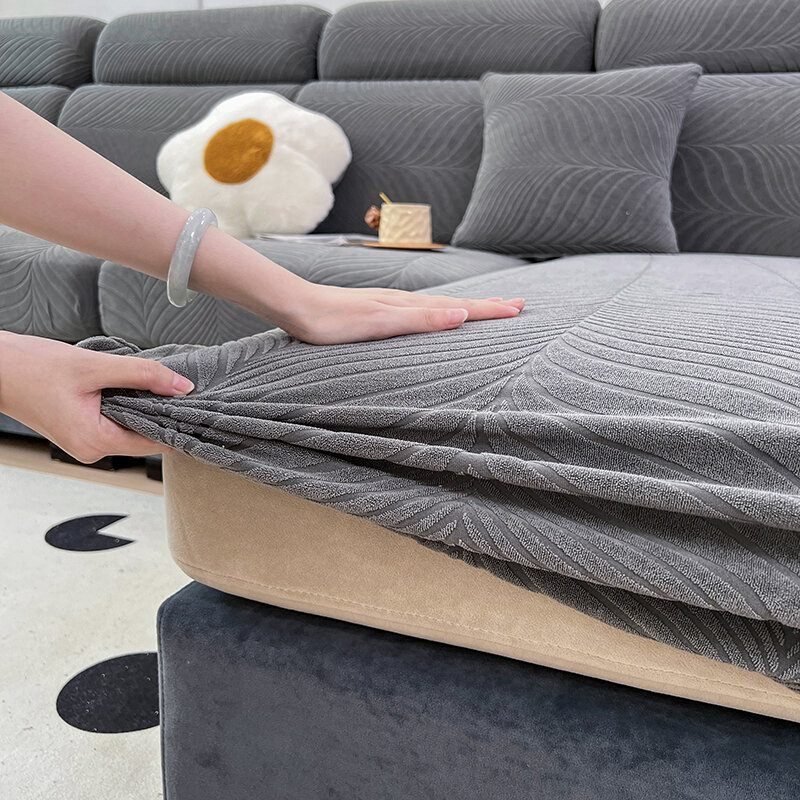 Funda de sofá jacquard impermeable, alta elasticidad, antisuciedad, antiarañazos de gato