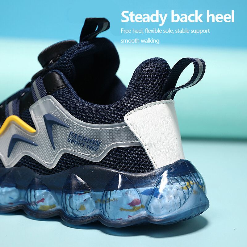 Детская модная спортивная обувь для мальчиков для бега удобные сетчатые уличные детские повседневные теннисные туфли