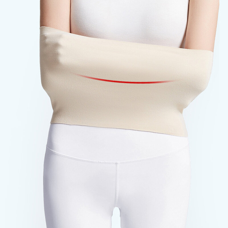 Однотонная женская термоподдержка талии, эластичный тонкий плюшевый обогреватель для живота, спины и давления, унисекс, защита от холода