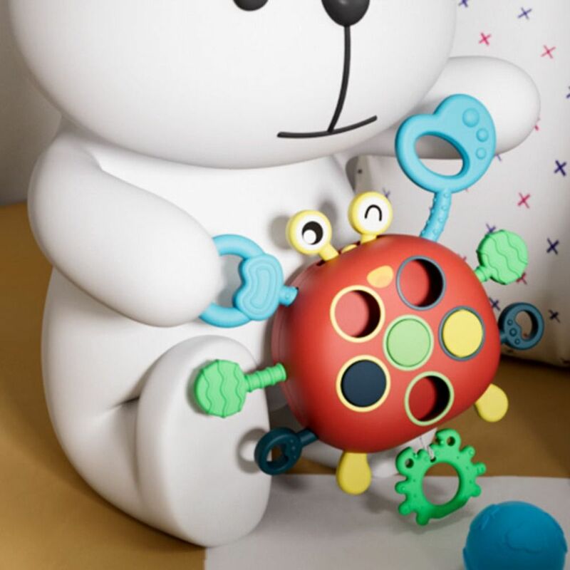 Silikonowe dziecko Push Push pociągnięcie zabawka sensoryczna palec chwytanie cięciwy zabawka sensoryczna ząbkowanie Montessori Pull zabawki prezenty