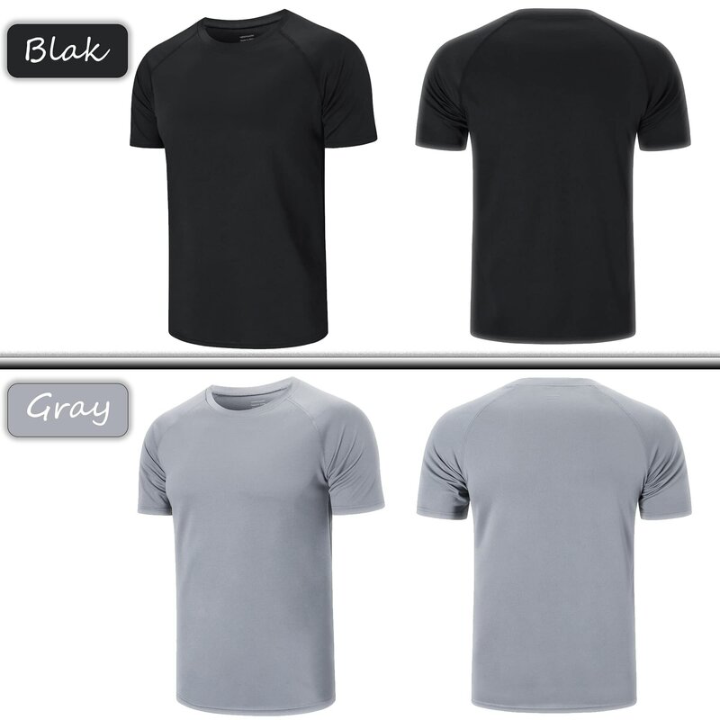 ZengVee 3 팩 남자 달리기 셔츠, 운동 탑 남자 스포츠 피트니스 셔츠 남자 승무원 목 통기성 티셔츠