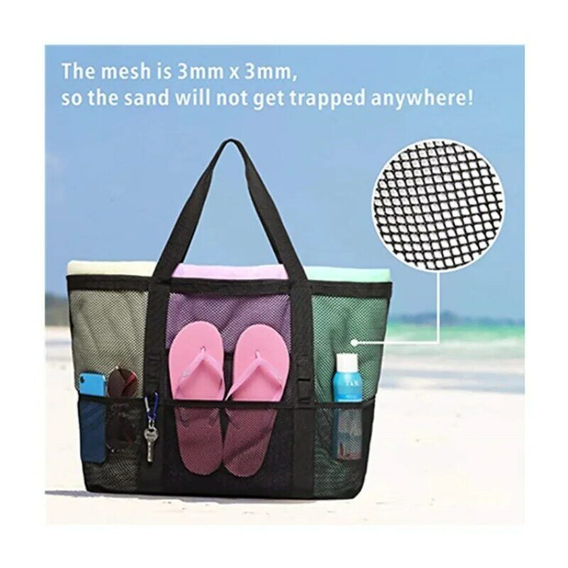 حقيبة كتف للشاطئ كبيرة الحجم ، تخزين لعبة الحمام ، حقيبة سباحة ، 8 جيوب