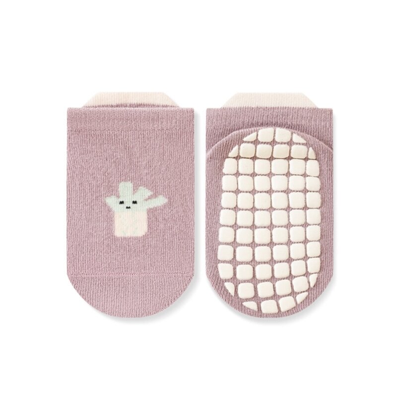 Infant Cartoon Floor Socks Nonslip Rubber Grip Cotton Socks Stretchy Floor Socks Prewalker Socks 0-3Age Baby Ankle Socks