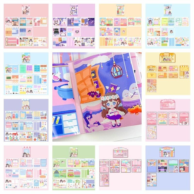 Montessori Handmade Busy Book para crianças, Paper Quiet Book, Sticker Book, Princess Cartoon, Brinquedos DIY para crianças, meninas, pacote de material