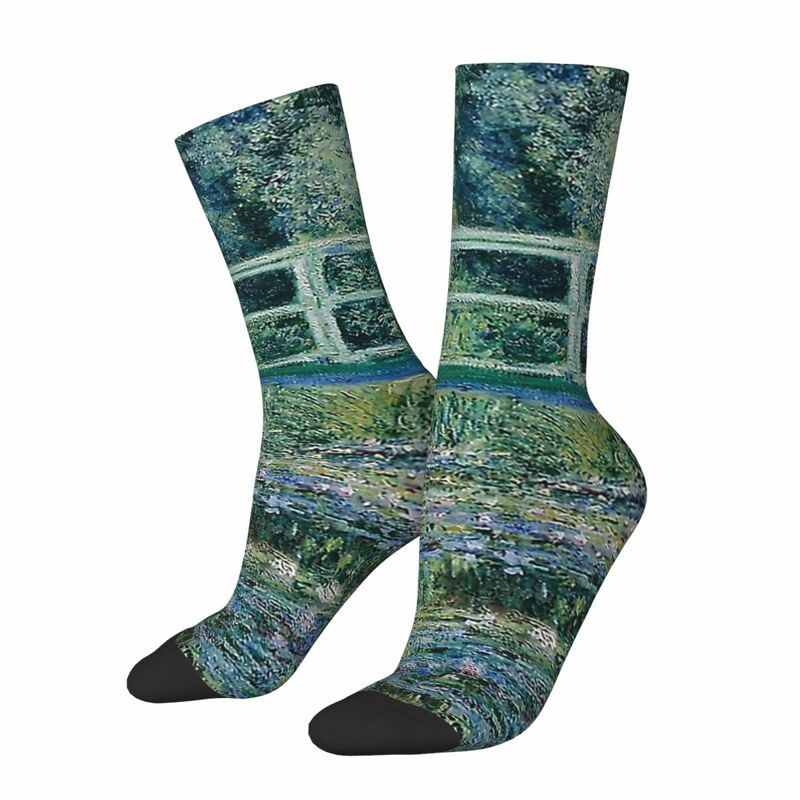 Claude Monet Socken Harajuku Schweiß absorbierende Strümpfe ganzjährig lange Socken Zubehör für Unisex Geburtstags geschenk