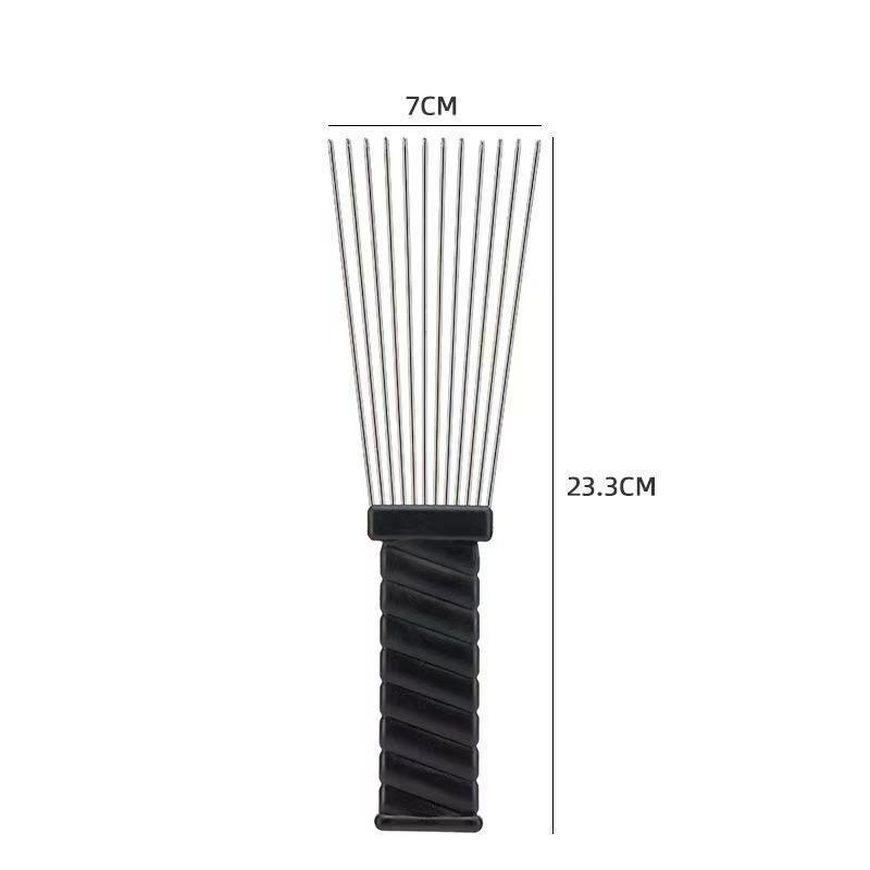 African Fist Comb Barbershop Brush Black Perm Pick Hair Comb Styling Steel Needle Comb Professioanl Hairdressing Comb Tools