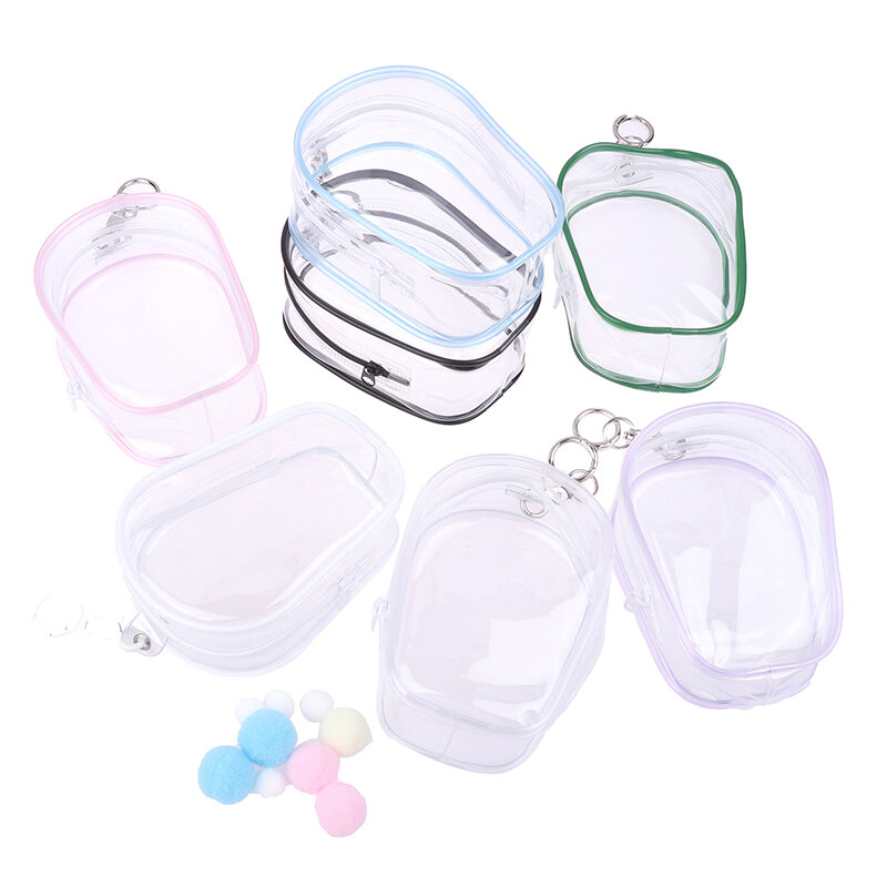 Boîte de rangement transparente en poudres, boîte mystère, porte-clés, étui de rangement pour jouets, portefeuille épais, sac à beurre mignon, organisation