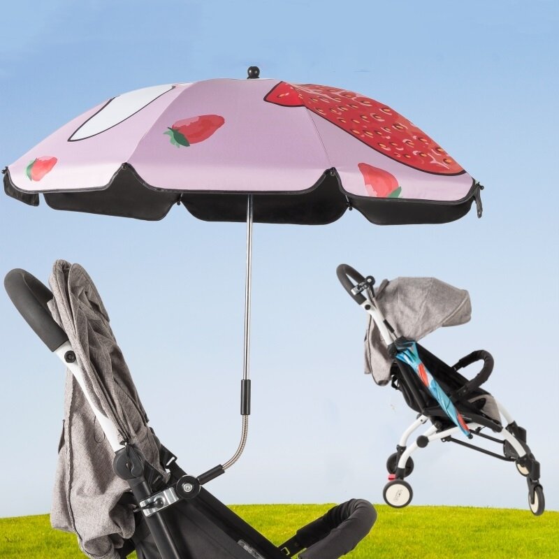 Parasol Universal para cochecito de bebé, sombrilla ajustable para silla de playa, accesorios para cochecito de bebé, 360