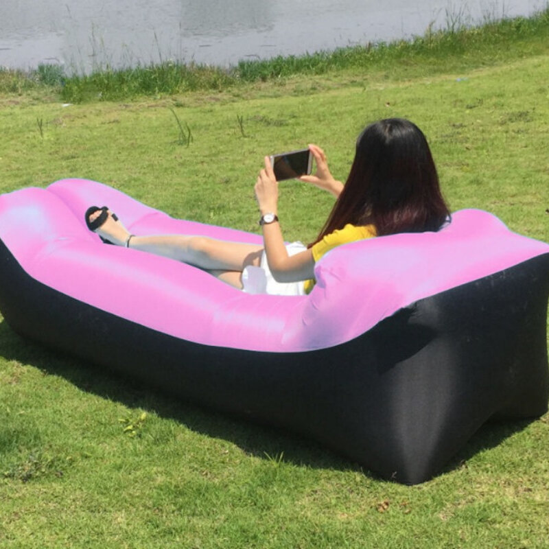 Portable Outdoor Inflatable Air Sofa Camping Inflatable Bed Cushion Sleeping Bags Lazy Beach Air Mattress Folding Lounger Chairs
