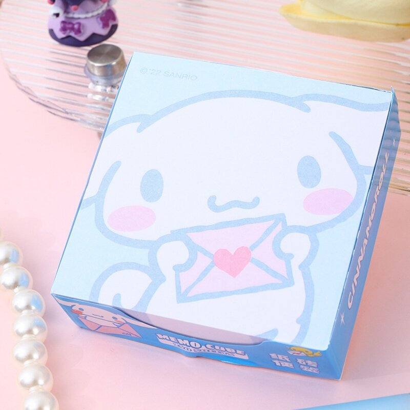 Kawaii Sanrio Cute Cartoon HelloKitty Kuromi intensificación, nota adhesiva rasgable, papelería de papel para estudiantes, regalo de vacaciones