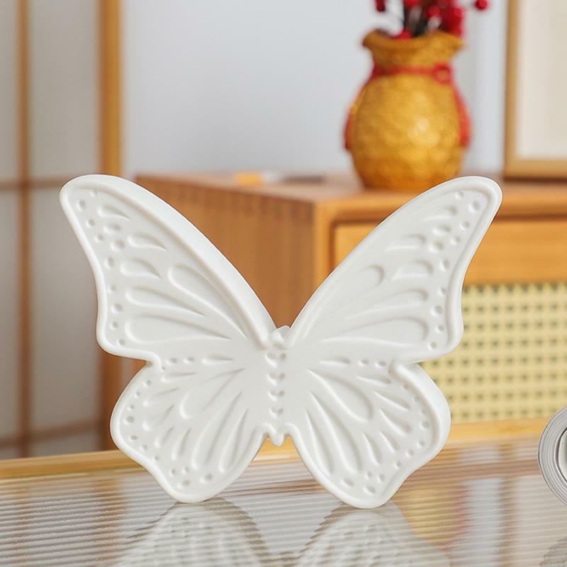 Butterfly Ceramic Table Night Light, Ornamento de arte reutilizável, Decoração para salas