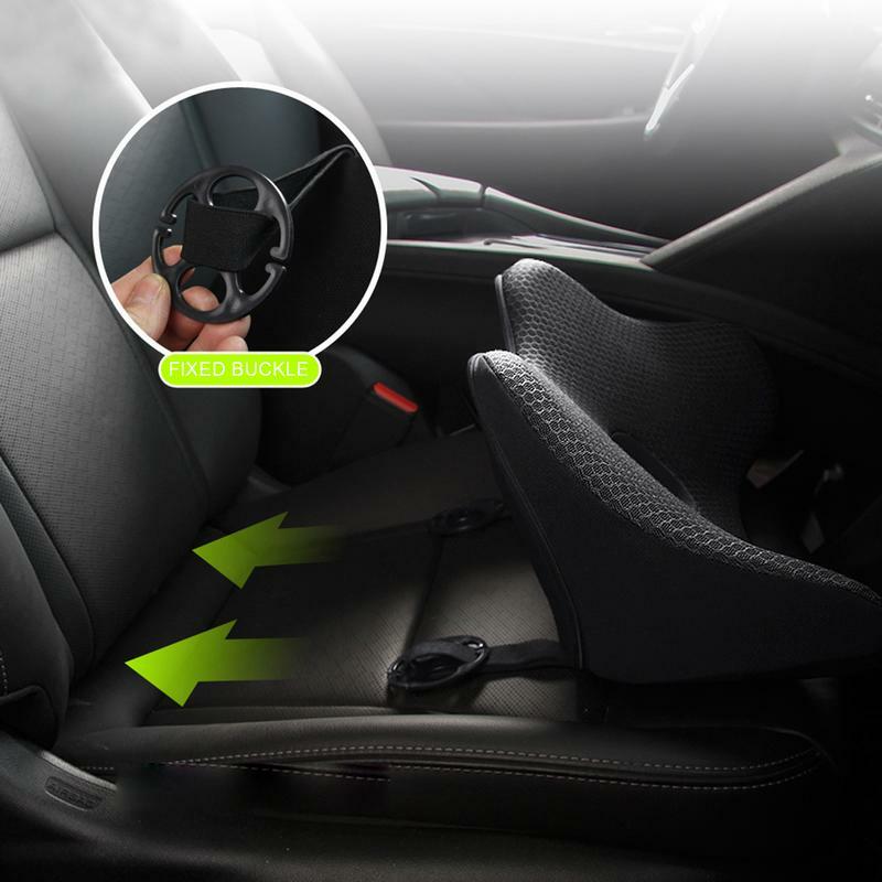 Soporte Lumbar para asiento de coche, almohadilla de espuma viscoelástica 2 en 1, cojín de cuña ligero para conducción en carretera