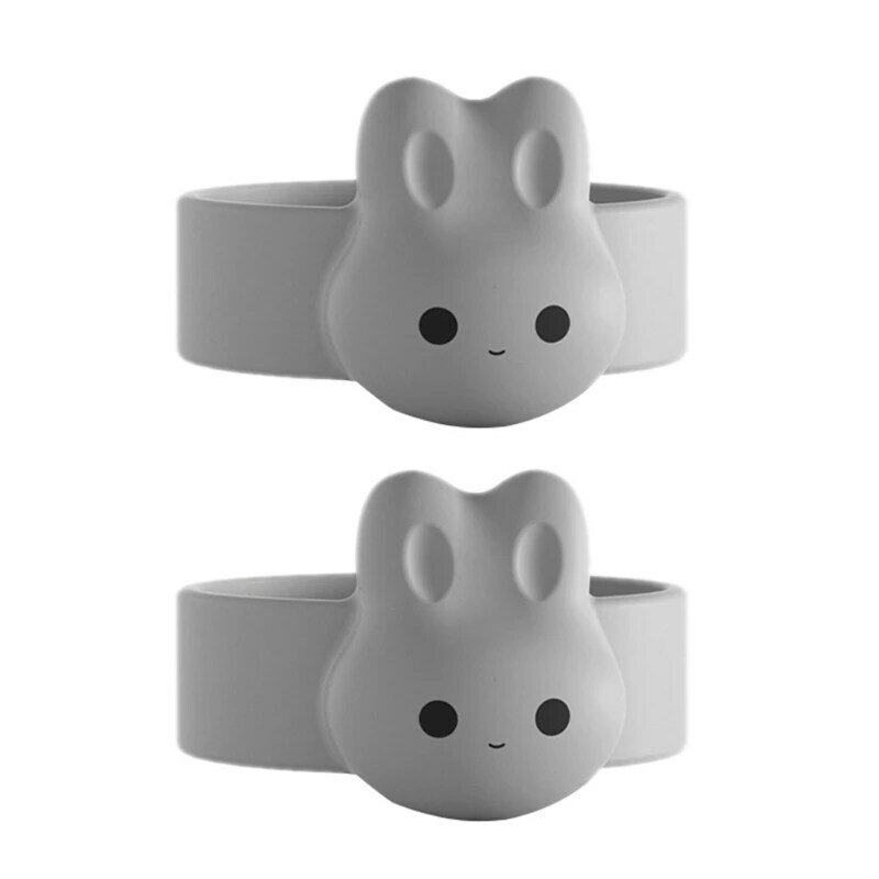 2 個漫画ウサギのスプーンノンスティックリング磁気粉ミルクスプーンスクープホルダーリングベビー食器製品スプーンフィクサー