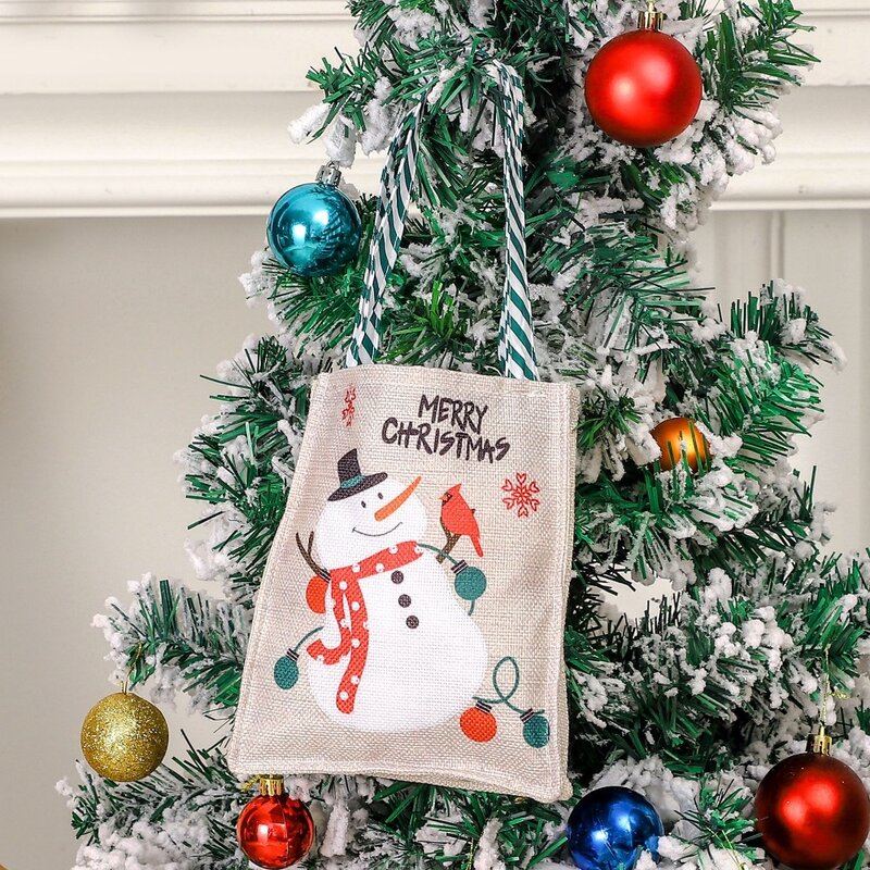 Fashion Creative Cute Felt Tote Bag Nylon Candy Bag Cartoon Christmas Style Bag Female Handbag Storage Basket