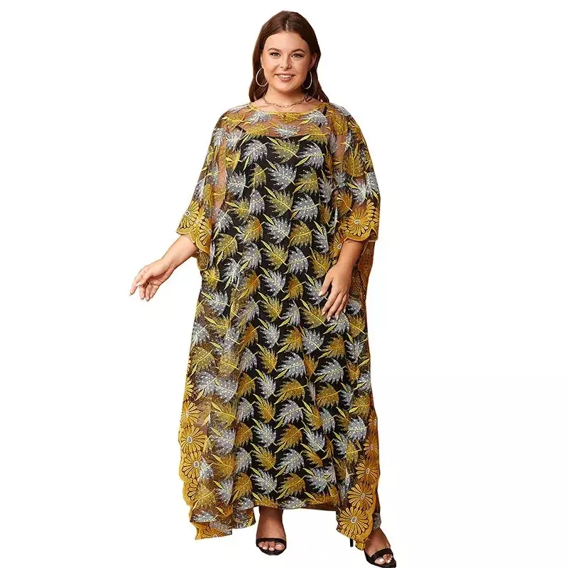 Abiti da festa africani per le donne elegante pizzo Africa abbigliamento nuova moda musulmana abaya Dashiki Robe caftano lungo Maxi vestito 2023