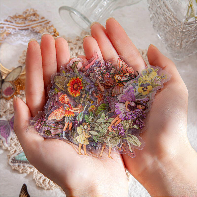 45 sztuk w opakowaniu motyl pudełko Retro naklejki kwiatową wróżkę pamiętnik serii kreatywnych ręcznie konto diy materiał dekoracyjne 8styl