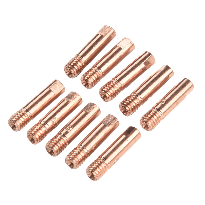 Boquillas para herramientas de soldadura, soplete de soldadura con punta de contacto, rosca de M6 de cobre, soplete de soldadura de 0,6/0,8/0,9/1,0/1,2mm